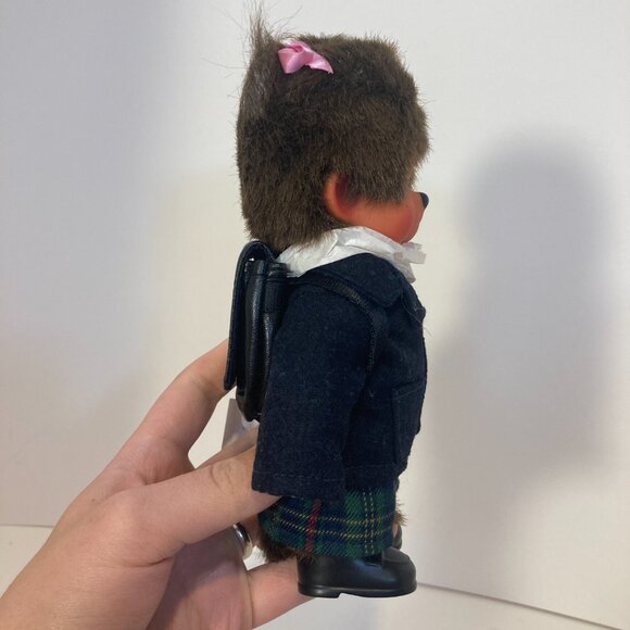 Monchhichi School Girl Uniform Sekiguchi Doll Toy Plush Japanese Monkey Tag - Picture 3 of 10
